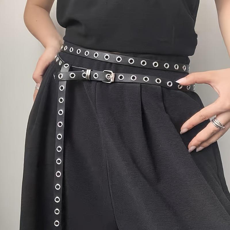1 pièce Ceinture Fine Polyvalente à Rivets pour Femme