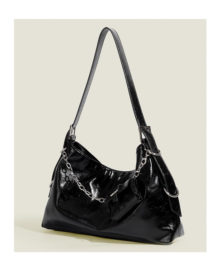 Shoulder Hobo Body Patent for with Business A4 Large for Looks for Commuting To Work or PU Leather [PETITCHOU] Bag, Bag, Bag, Enamel, Leather, Women,