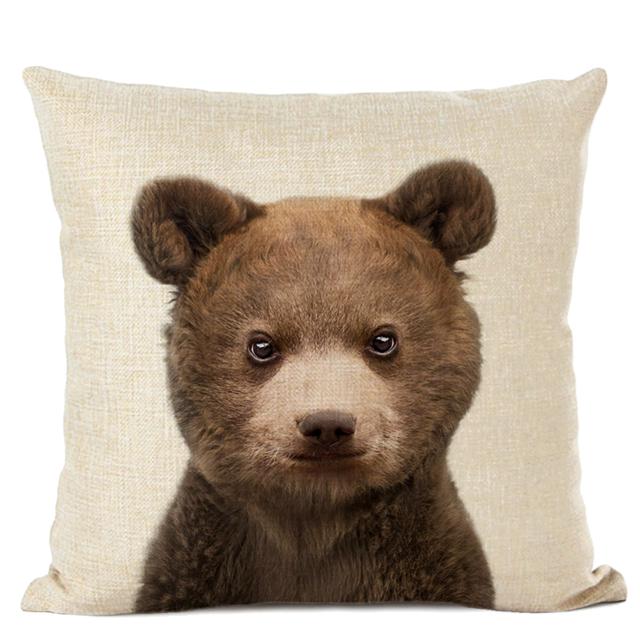 Cute Baby Animals Cushion Cover Home Decor Bunny Donkey Fox Decorative Pillows Pillow Case Baby Room Decoration
