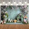 Happy Easter Photography Background Spring Flowers Colorful Eggs Rabbit Easter Party Decor Baby Kids Portrait Photo Backdrop7