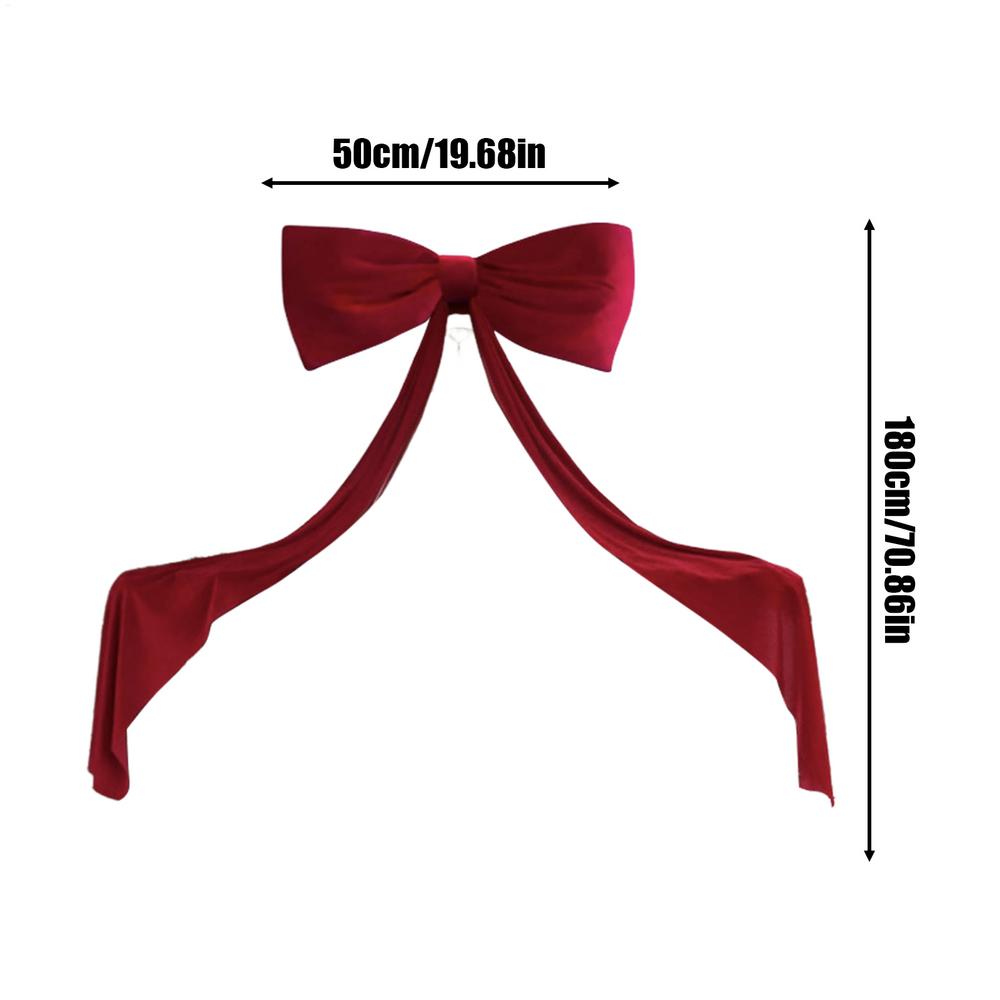 Christmas Tree Bow 70.8 Inches Large Velvet Ribbon Tie Decorative Bow For Living Room Entryway Party Mantel Wall Display Photo
