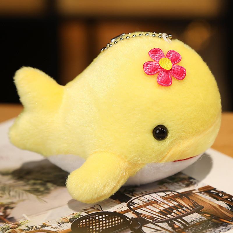 

Charming Plush Dolphin Keychain Stuffed Whale Toy Colorful Ocean Animal Gift жовтий