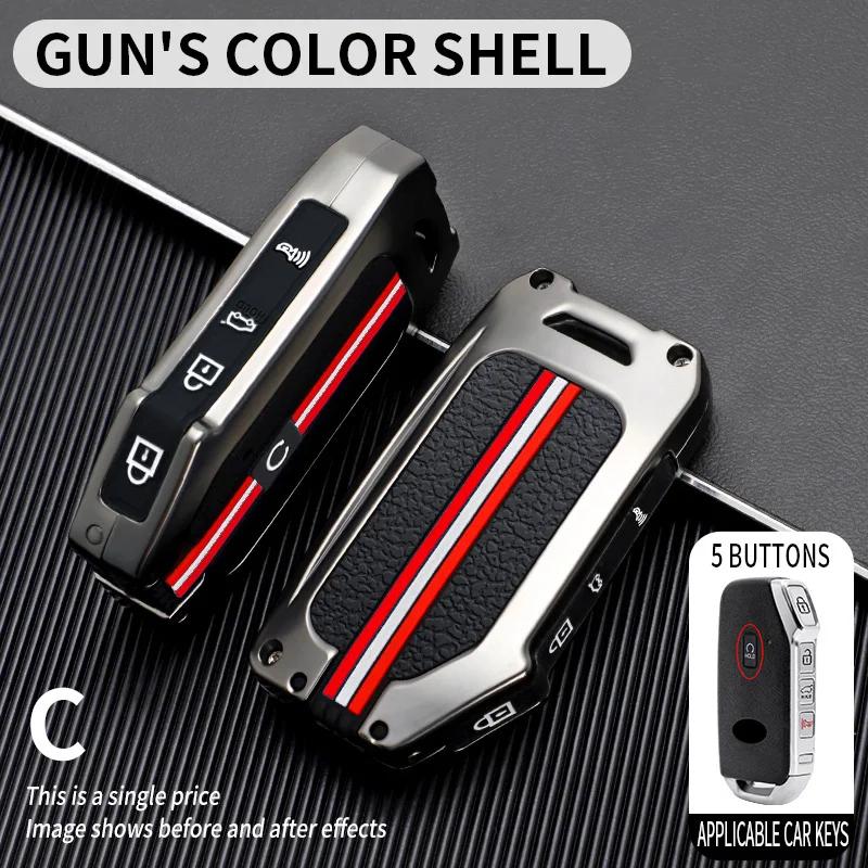 Metal Car Key Cover Fob Case Shell For Kia Seltos Sportage Nq5 Sorento Mq4 Gt Line K5 Dl3 Niro Sg2 Ev6 K3 Carnival Ka4 K7 K8 Gl3