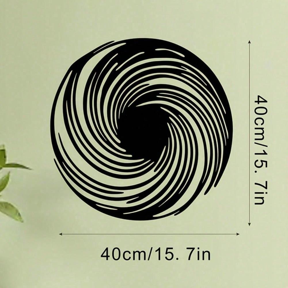 Modern Black Hole Metal Wall Art Spiral Illusion Abstract Geometric Sculpture Matte Black Designer Home Decor Gift