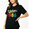 Vintage 1986 Retro Geburtsjahr Grafik Unisex T-Shirt Skate Camping Sup Tarot Rock Locker Kurzarm Sommer Weiß Schwarz T-Shirts
