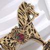 Retro Rocking Horse Brooch Vintage Style Horse Lapel Pin Alloy Horse Brooch Pin with Floral Patterns for Men Women Coat Scarf Hat Outfit Accessory