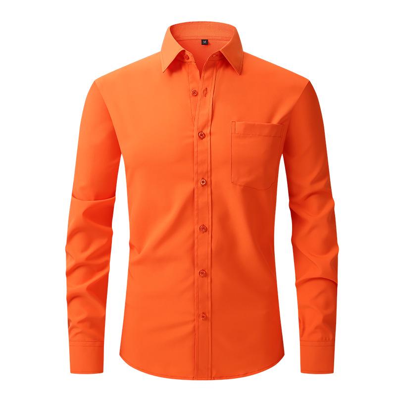 

Top-Selling Men s Four-Sided Stretch Anti-Wrinkle Solid White Long-Sleeved Shirt for Business Casual Wear S