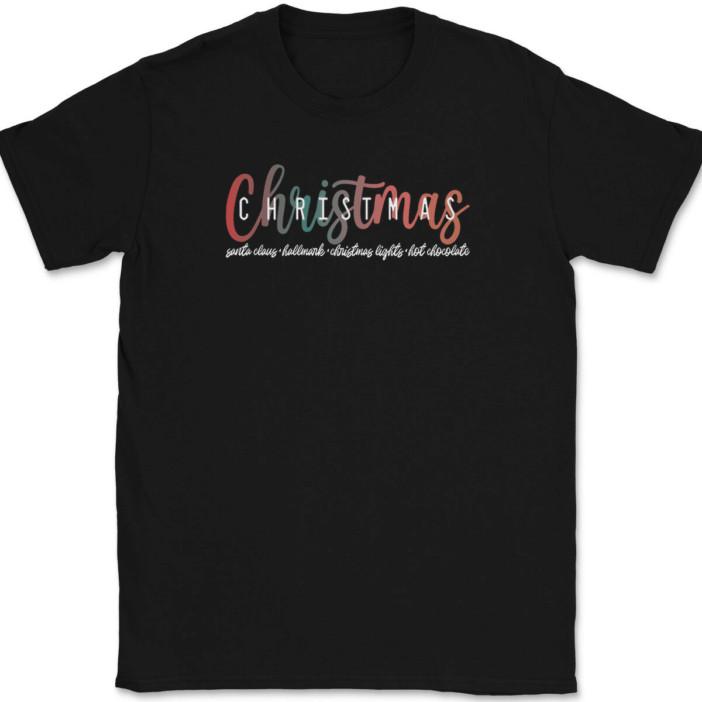 

Christmas Gradient T-Shirt Funny Holiday Xmas Santa Clause Tree Humor Gift Tee 3XL