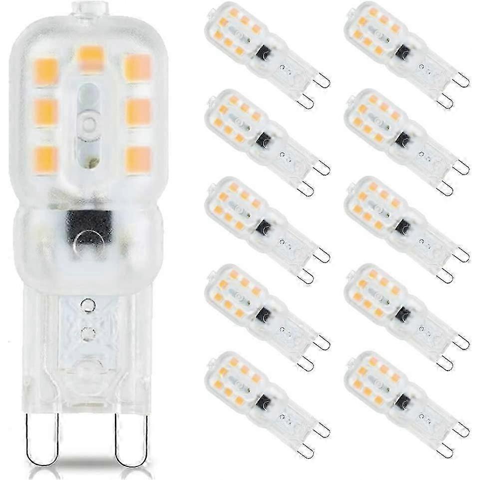 10pack G9 Led Light Bulb Warm White 3000k,g9 3w,equivalent To 33w Halogen Light Bulbs,360angle,ac220-240v Flicker Free[energy Class E]