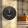 Vintage Medusa Bronze Metall Wandkunst 8x8 Zoll Schwarz Gold Heimdekoration