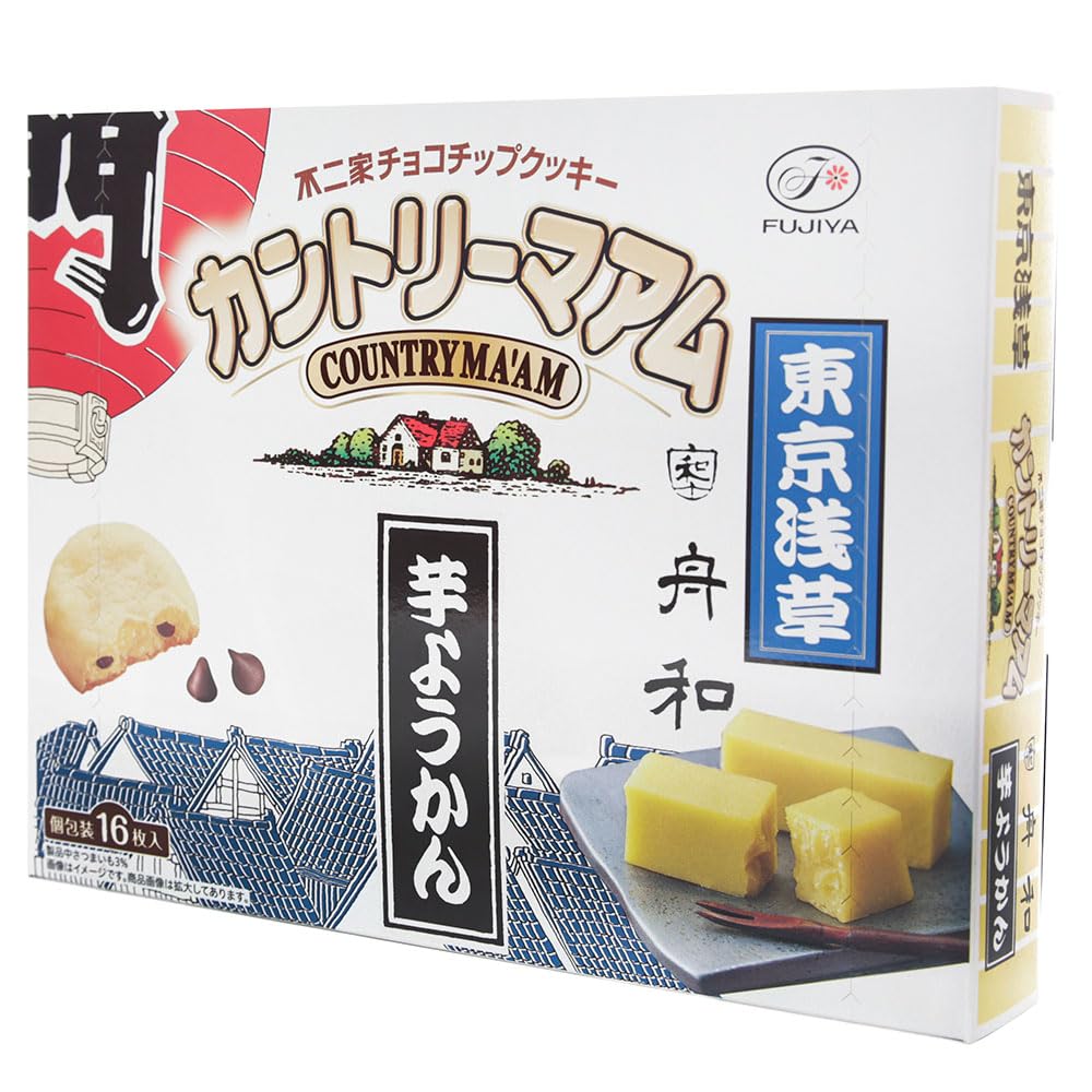 Fujiya FUJIYA Chocolate Chip Cookies Country Ma'am 2019 Tokyo Limited Edition Asakusa, Tokyo Sweet Potato Yokan, Tanwa Cookies, 16 Cookies
