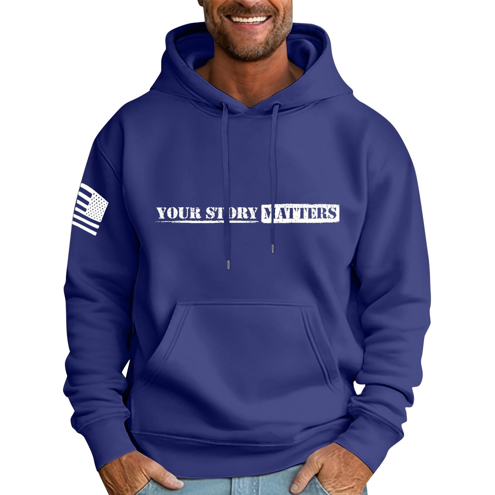 

Мужская свободная толстовка с капюшоном и принтом флага, мужская повседневная модная спортивная толстовка XXXL