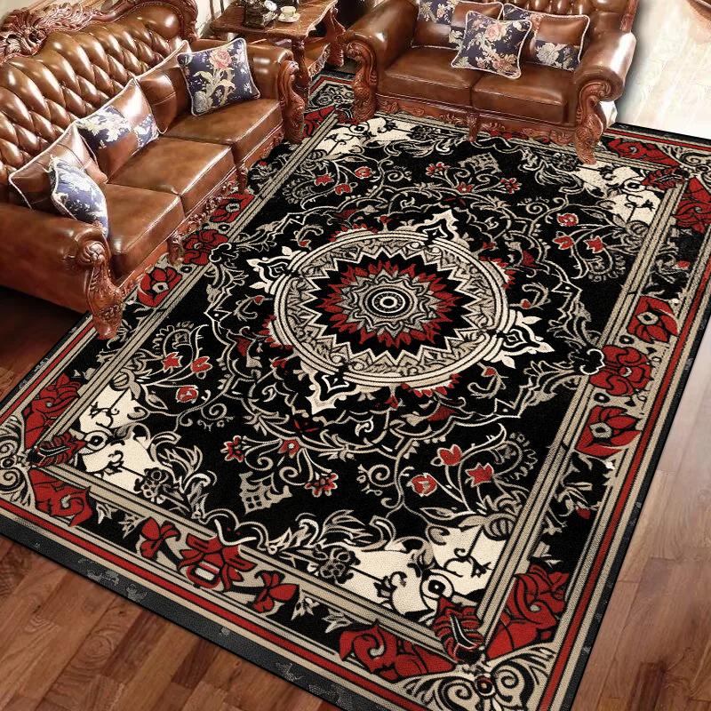 Vintage Persian Carpet Large Area Rug Non Slip Washable for Living Room Bedroom Decoration Floor Mat