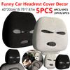 Funny Face Cover Halloween Car Headrest Covers Three Hole Elastic Seat Protector Decor Anti-Theft Sign