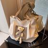 Adorable Large Capacity Canvas Shoulder Bag For Women With Cute Bear Design In Versatile Colors