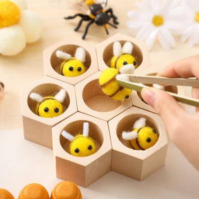 Juguetes Sensoriales de Abejas Juguete para Habilidades Motoras Finas de Recién Nacidos Juego Montessori Abejas de Madera Montessori Bebé Creativo 0 12 meses Juguetes de Juego Regalos