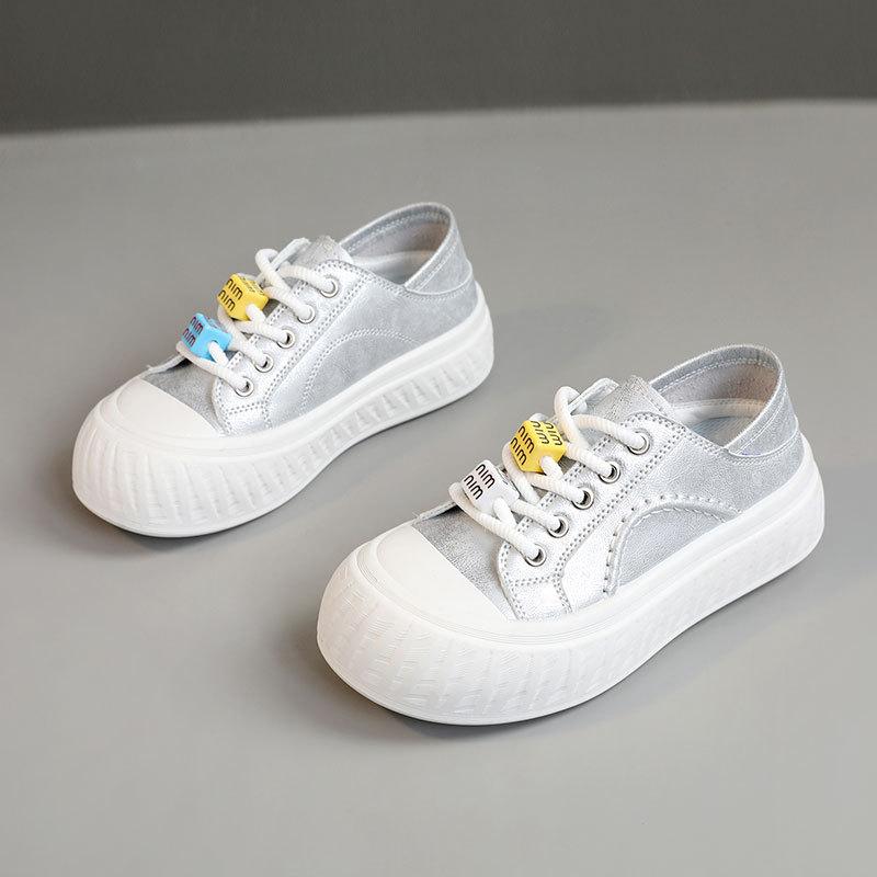 

Fashion 2025 Spring New Womens Flat Casual Shoes Korean Fashion Version Student Platform Shoes Comfortable Breathable Sneakers For Women 35