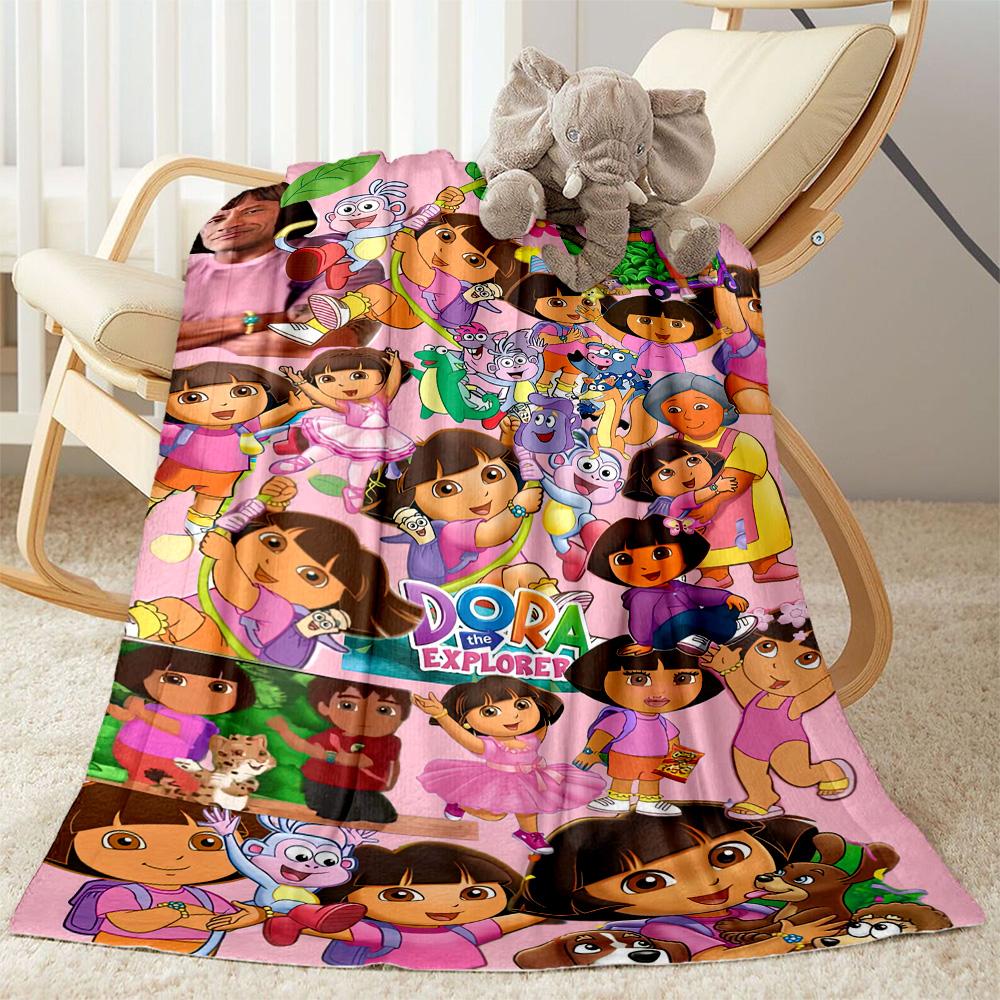 Dora Explorer Blanket Soft Warm Cozy Perfect for Bedding Chair Office Four Seasons Universal Modern Style Unique Gift for Family and Friends Camping