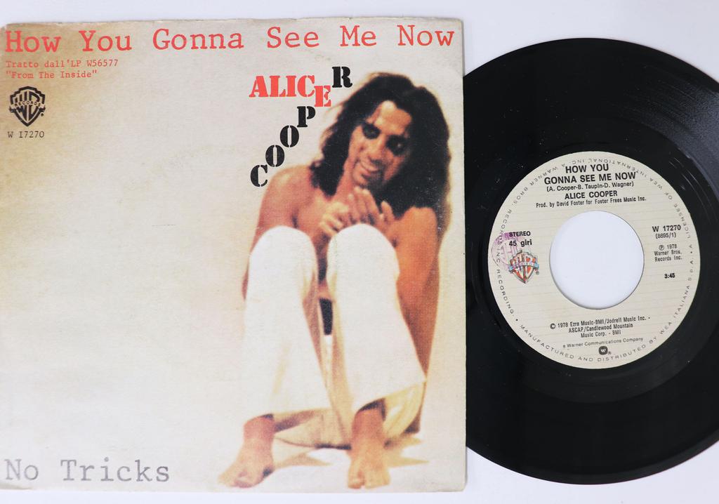7inch Record ALICE COOPER - How You Gonna See Me Now / No Trick W17270 WARNER BROS 1978 Italy Rock Used