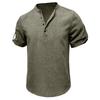 Men'S Casual Short Sleeved Stand Up Collar Fashionable Shirt Top