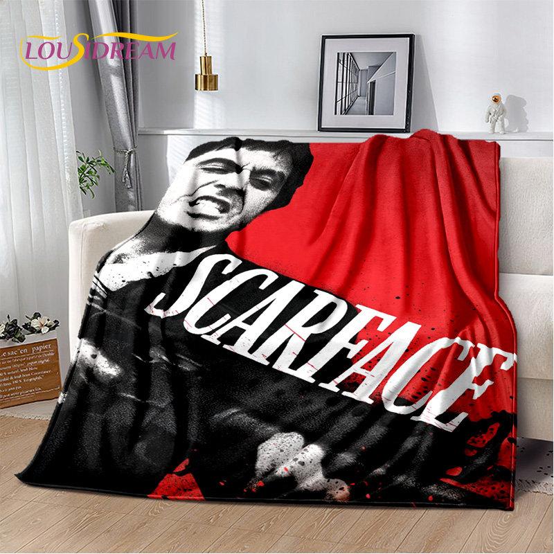 Movie Scarface Tony 3D Printing Soft Plush Blanket,Flannel Blanket Throw Blanket for Living Room Bedroom Bed Sofa Picnic Cover