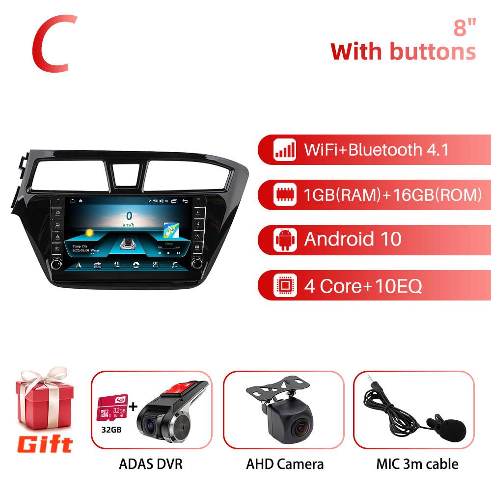 2 Din Android Car Radio Stereo for Hyundai I20 2014 - 2017 Left Hand Multimedia Player WIFI Navigation Autoradio GPS Head Unit