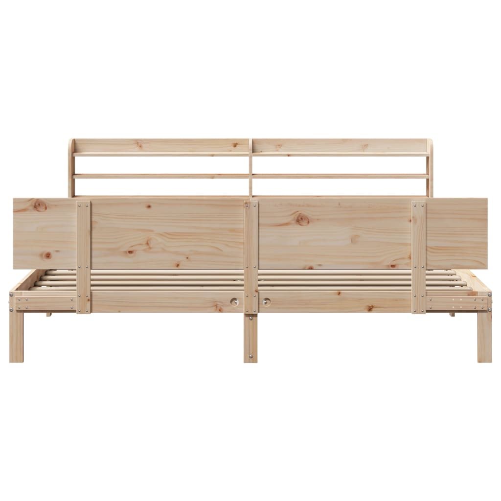 Bed Frame with Headboard without Mattress 200 x 200 cm