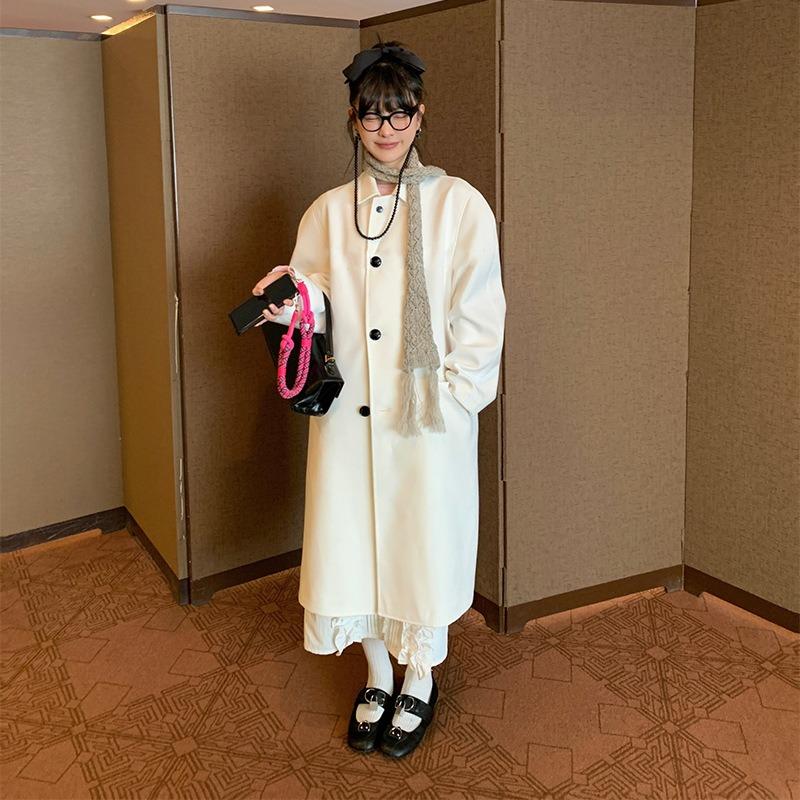 Flat-soled Single Shoes Spring and Autumn New Metal Buckle Ballet Round Head Black Mary Jane Shoes Women