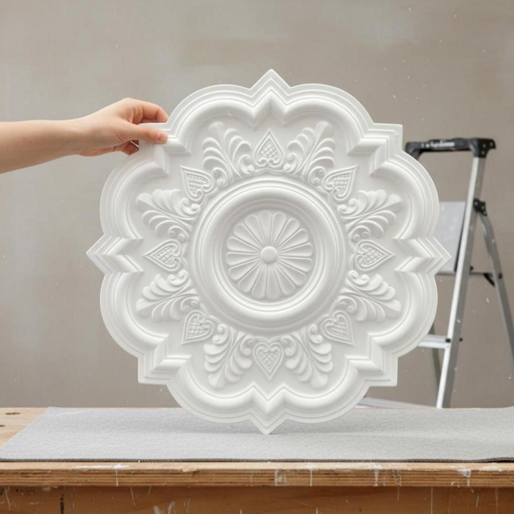 Ceiling Light Base Decorative Medallion PU Material Luxury Interior Decoration