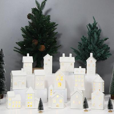 Suport Nordic Ceramic LED Casă pentru Lumânare - Mic Ornamente Lumină de Noapte Atmosferă de Crăciun
