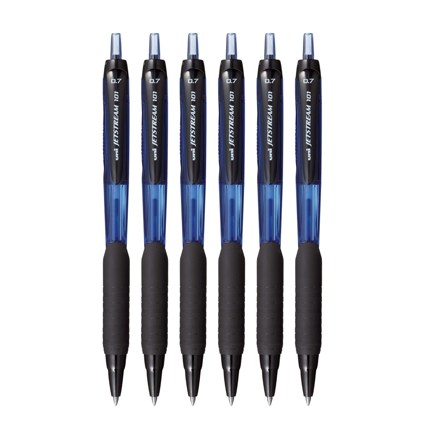 

uni-ball Jetstream SXN101 0.7mm Blue Ink Roller Ball Pen Pack of 6 Smooth Retractable Writing Instruments