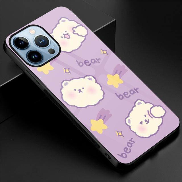 Cute Pig Case For Iphone 11 Pro Max 14 13 12 Mini Xs Xr X 7 8 6s Plus Se 2022 Luxury Tempered Glass Cover Protection Shell