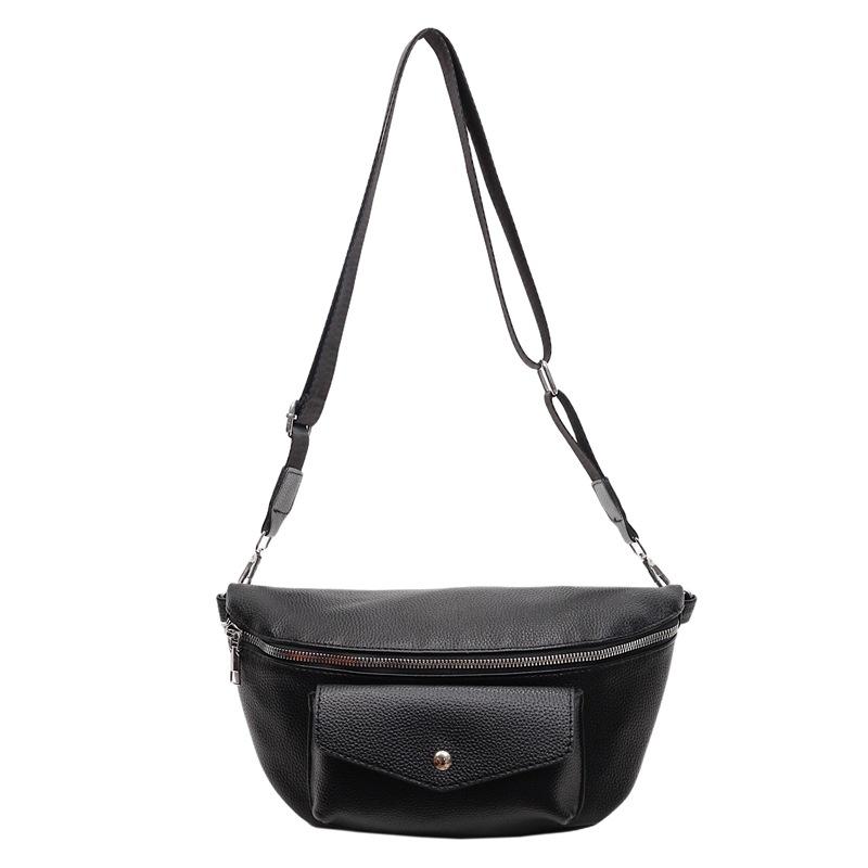 Trendy women's chest bag large capacity leisure sports crossbody shoulder bag women's breast bag urban simple style