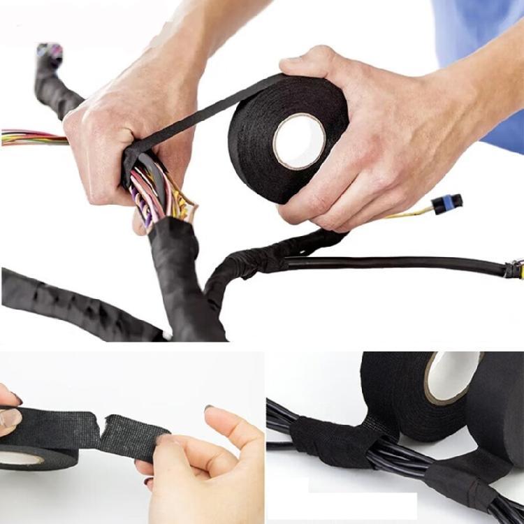 Automotive Heat Resistant Fabric Wire Harness Tape Black Cloth Electrical High Temp Tape Insulating Fabric Cloth Tape