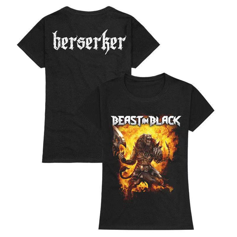 Nya metallbandstryckta T-shirts för sommar och höst 2025 lösa, avslappnade och sportiga kortärmade streetwear för män och kvinnor