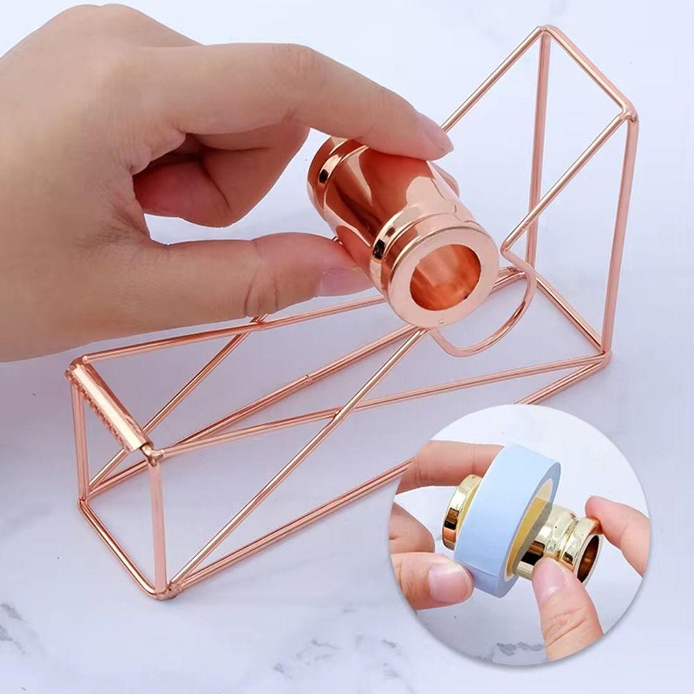 Non-slip Iron Art Tape Dispenser Smooth Cutting Tape Storage Organizer Desk Decoration