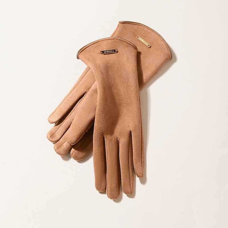 

Gloves Women S Winter Cute Windproof Riding Fleece Warm Cycling Finger-Exposed Touch Screen Luggage верблюд