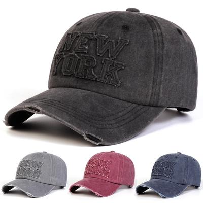 Unisex New York Aufkleber Stickerei Waschen Baseballkappen Frühling Herbst Outdoor Verstellbar Lässige Hüte Sonnenschutzmütze Sportkappe