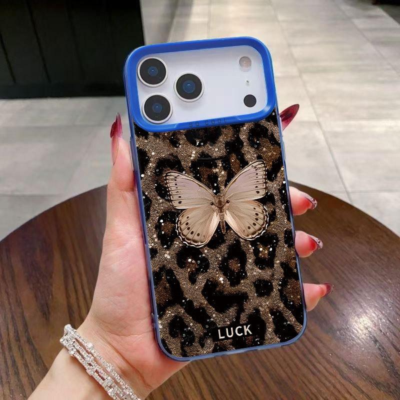 Leopard print butterfly for apple 16promax trend 14 mobile phone case iphone1715pro13 fashion