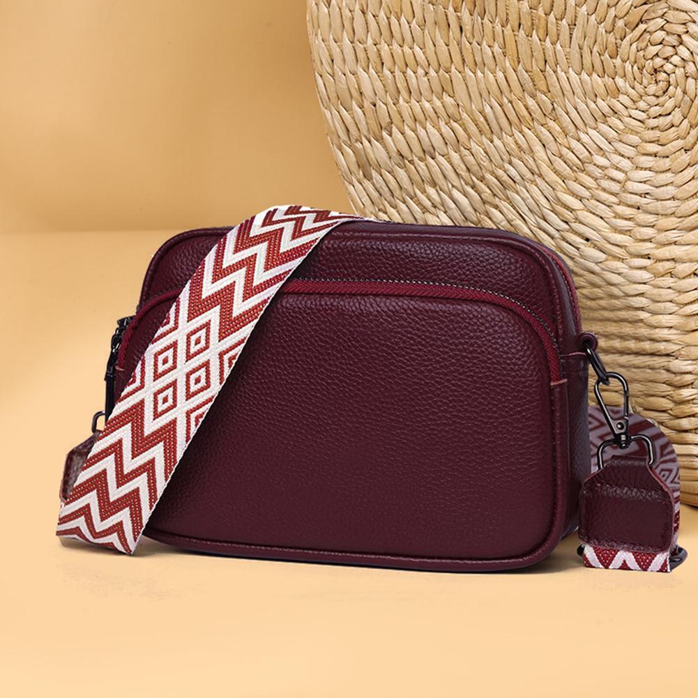 Genuine Leather Ladies Handbags Fashion Women Handbags Portable Solid Color Adjustable Strap Simple Casual for Weekend Vacation