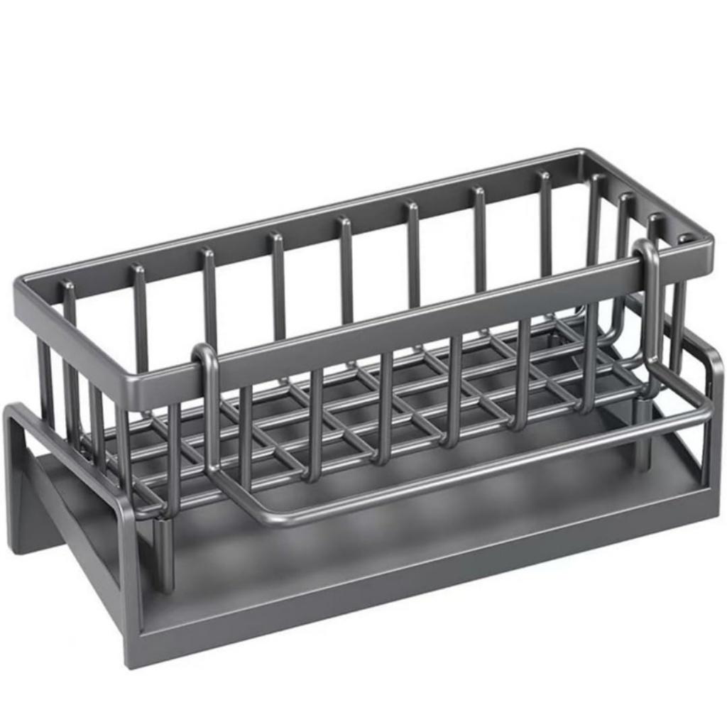 Multifunctional Carbon Steel Kitchen Rack, Sink Drain Storage Organizer, Drainage Design for Sponge Dishcloth Washing Tools