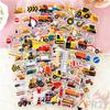 12Sheets/set Engineering Vehicle  Rewards Sticker Puffy Bubble Toys Stickers