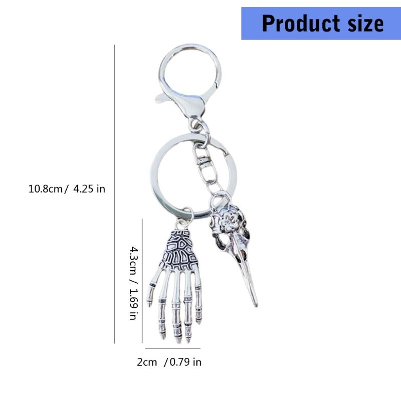 Alloy Bird Head Skull Claw Keychain Key Holder Charm Jewelry Gift Luggage Bag Ornament Car Key Hanging Accessories