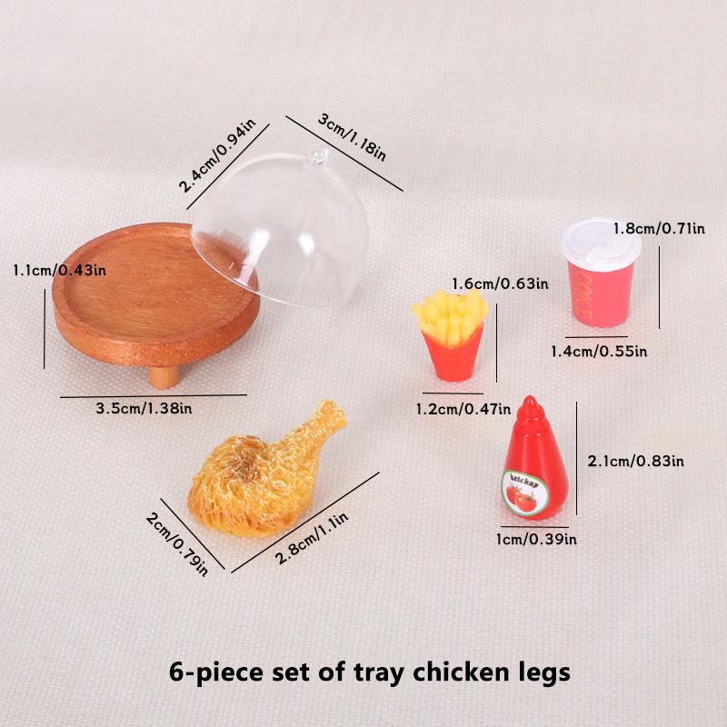 

1 Набор Аксессуары для Кукольного Домика Мини Симуляция Кола Куриные Крылышки Поднос Миниатюры Еда Декор DIY Принадлежности Модель Украшение Игрушка as the picture