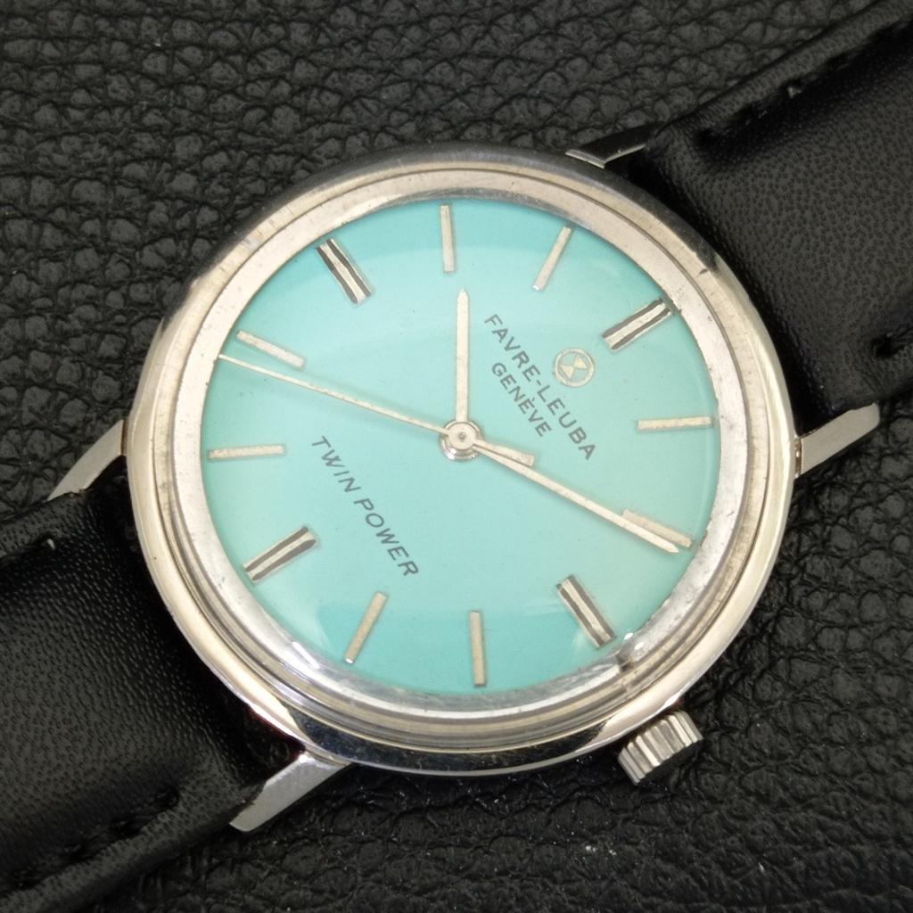 SWISS VINTAGE FAVRE LEUBA TWIN POWER 253 HAND-WINDING MENS WATCH A702050-5 R208-a702050