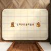 Animal C-Capybara Floor Mat Soft Flannel Entrance Door Mat Non Slip Absorbent Bathroom Bedroom Floor Rug