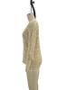 Spring/Summer 2025 Crochet Hollow Seven-Sleeve Off-the-Shoulder Pullover Sweater for Women