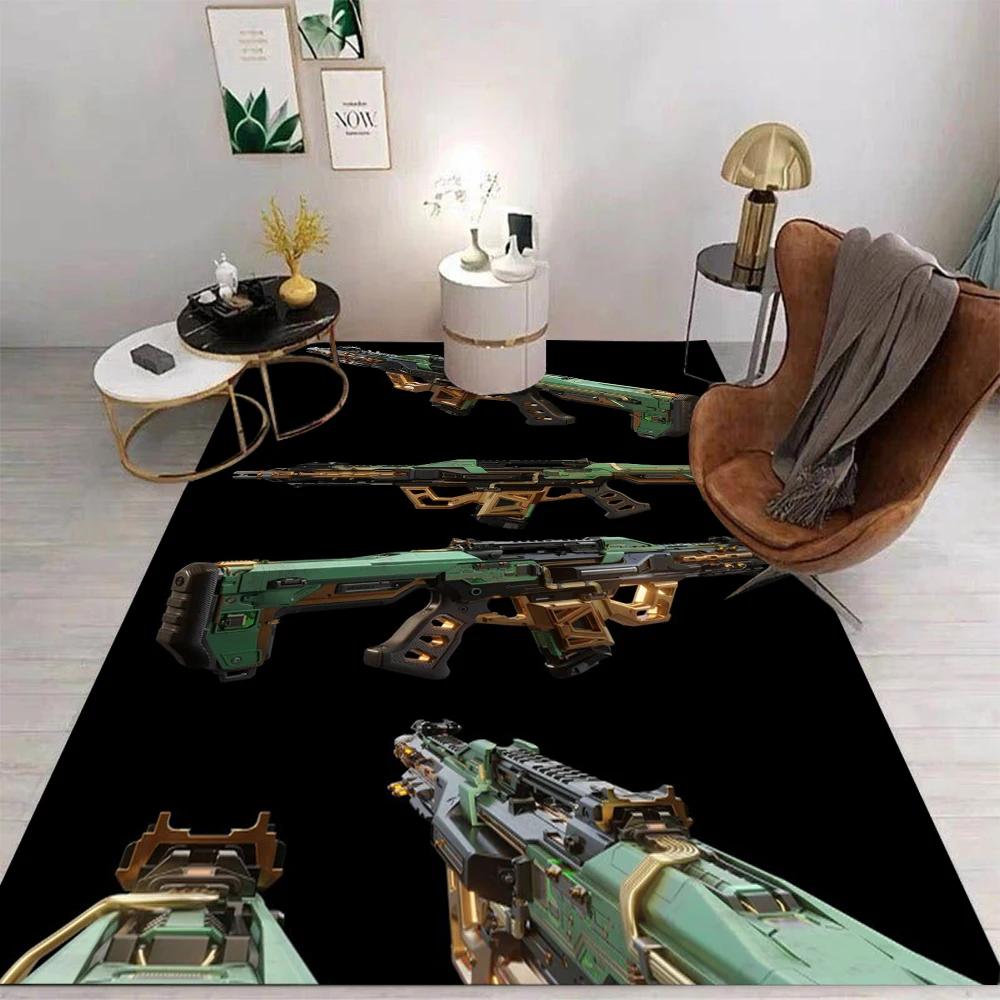 AK Gun Carpet Cartoon Living Room Bedroom Kitchen Sofa Table Balcony Rug Non-slip Washable Mat Exquisite Home Ornaments