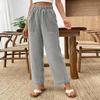 Women's Fashionable Striped High Waisted Pocket Home Versatile Casual Pants