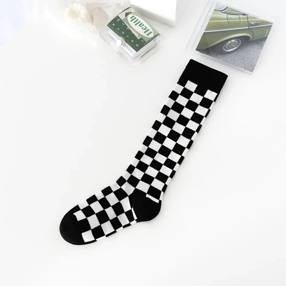 Women Plaid Socks Unique Personality Cool Street Style Plaid Harajuku Korean Style Socks Stockings Women Hosiery Cotton